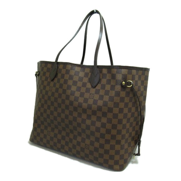 LOUIS VUITTON Neverfull GM Tote Bag Damier canvas Brown Ebene Used Women - Picture 2 of 12
